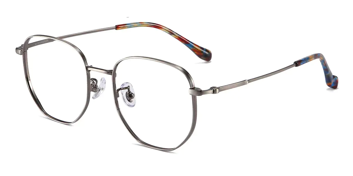 Oval Gun Titanium Glasses for Men