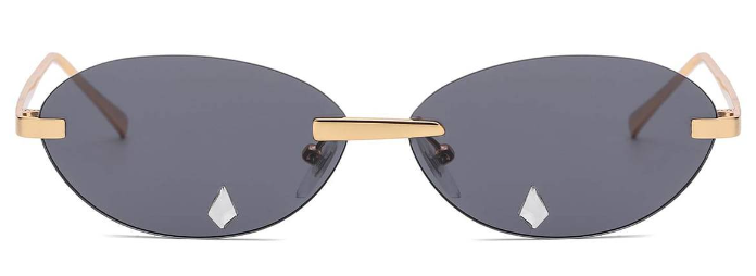 Nicasia: Oval Black Sunglasses