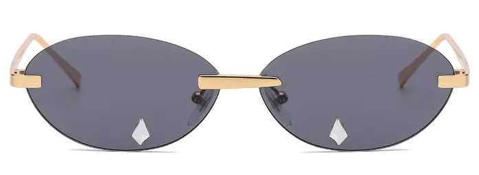 Nicasia: Oval Black Sunglasses