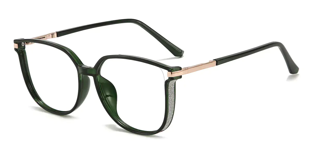 Rectangle Pine/Green Glasses for Women