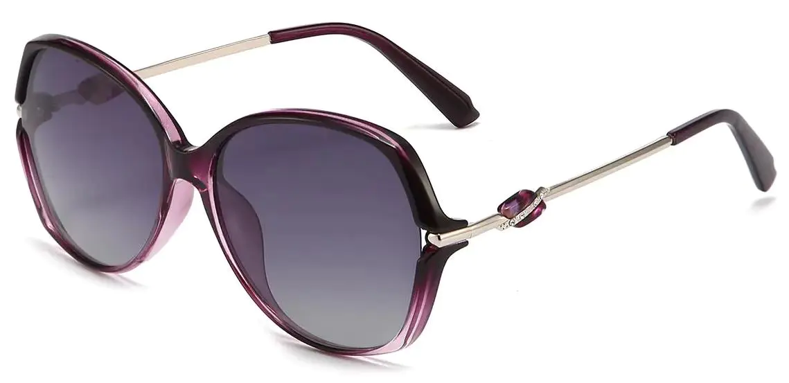 Alina: Oval Gradual-Purple/Gradual-Purple Sunglasses