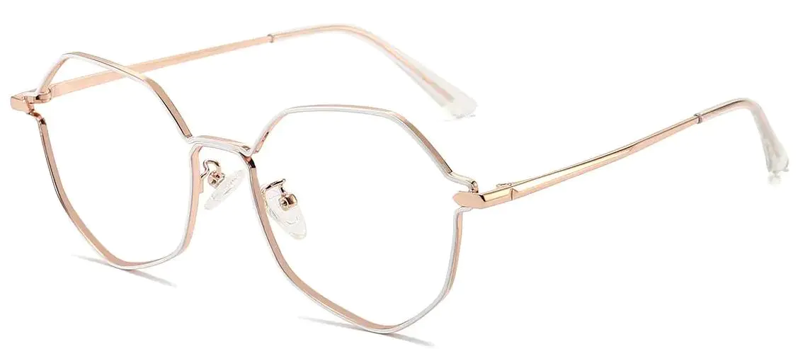 Nithya: Oval White Glasses