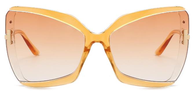 Square Gold/Orange Sunglasses for Women