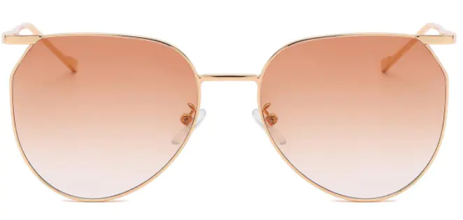 Oval Gold/Gradual-Brown Sunglasses For Women