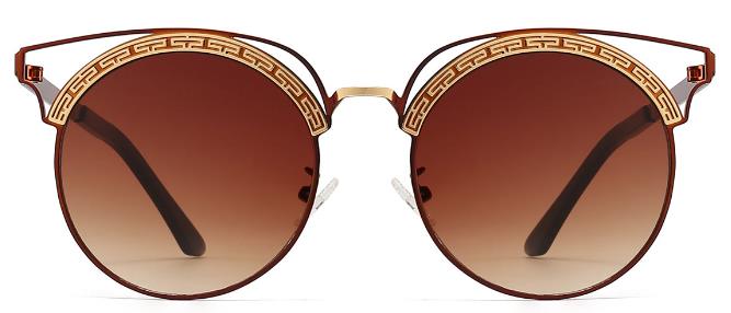 Round Brown/Gradual-Brown Sunglasses