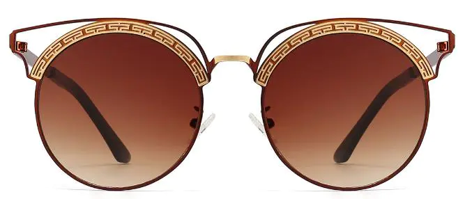Round Brown/Gradual-Brown Sunglasses