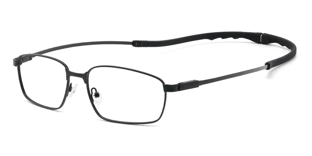 Black Magnetic Glasses with Adjustable Temples