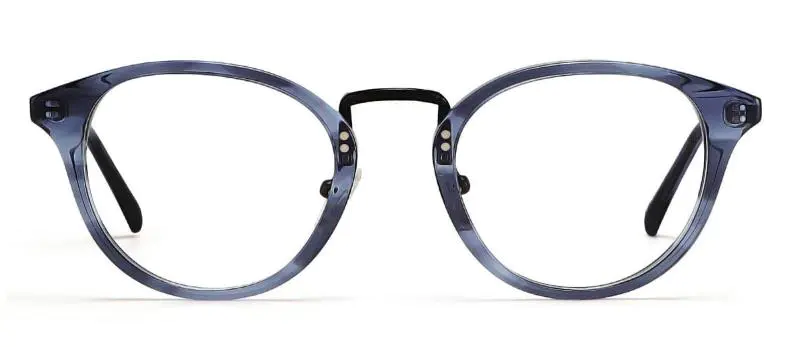 Birch: Oval Blue Glasses