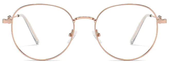 Imani: Round Rose-Gold Eyeglasses For Women