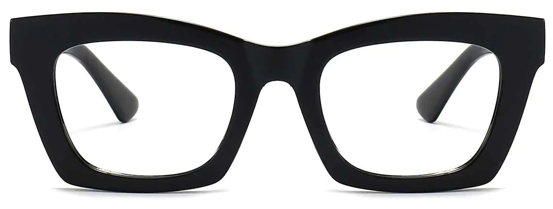 Laelia: Rectangle Black Glasses