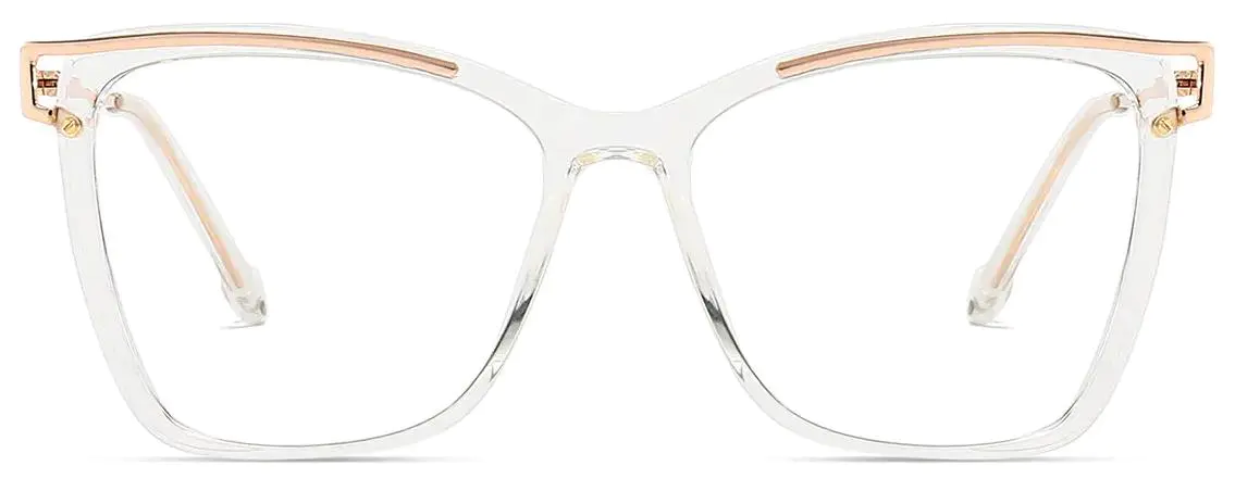 Halia: Square Transparent Glasses