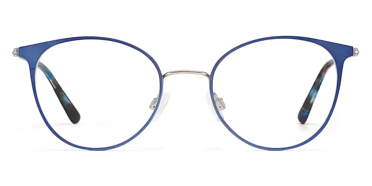 Oval Silver-Blue Glasses for Men and Women