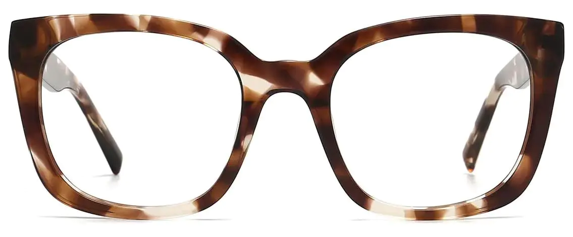 Sahana: Square Tawny/Tortoiseshell Glasses
