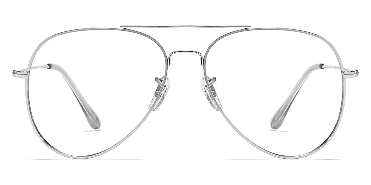 Aviator Silver Glasses for Men and Women
