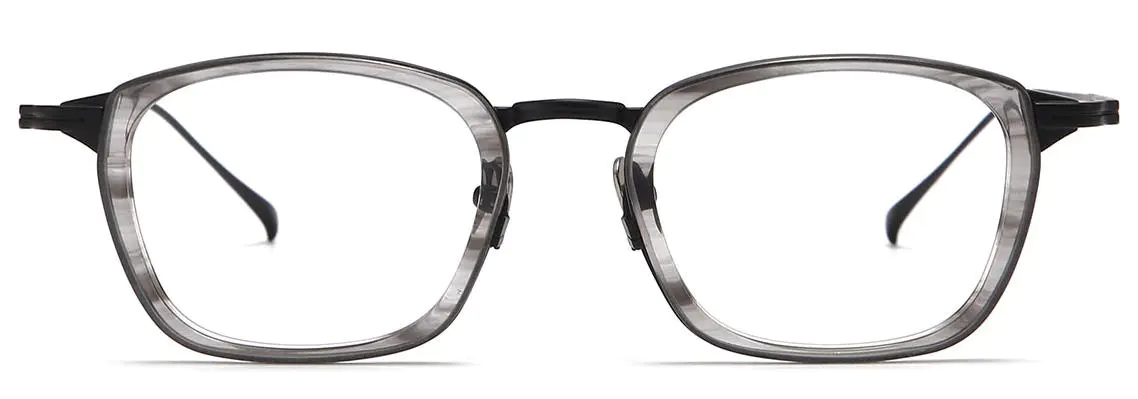 Milah: Rectangle Grey Titanium Glasses