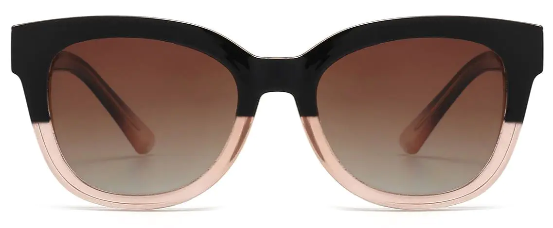 Kallen: Square Black-tawny/Brown Clip On Sunglasses