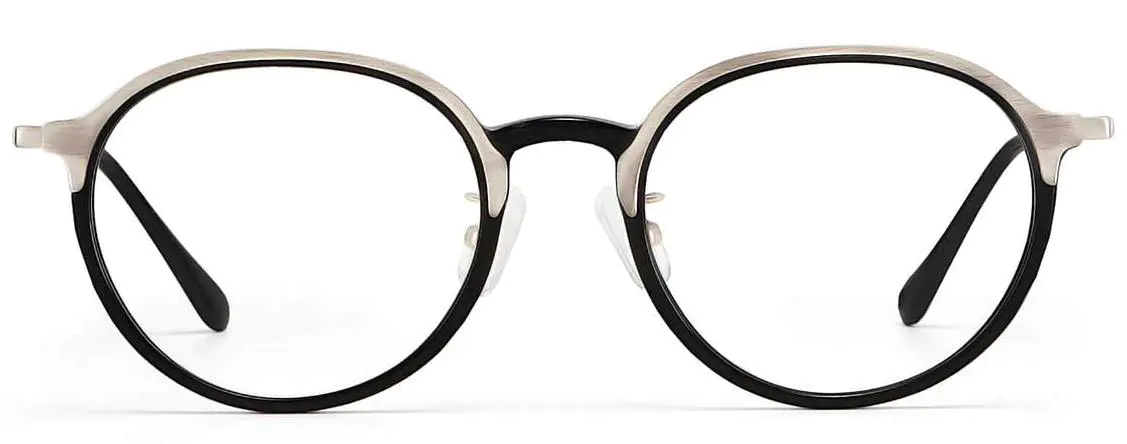 Hayes: Oval Champagne/Gold-Black Glasses