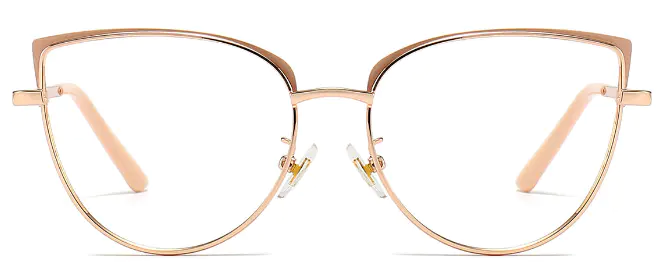 Troy: Cat-eye Rose-Gold Eyeglasses for Women