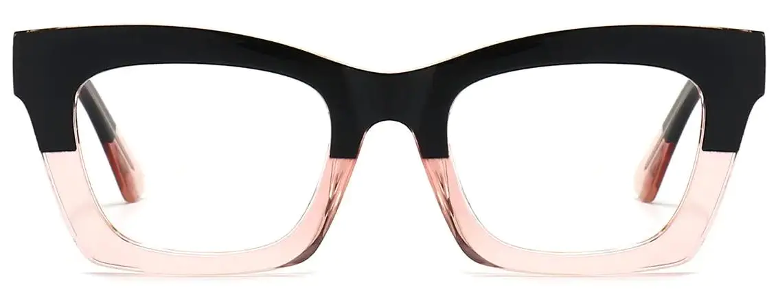 Laelia: Rectangle Black-Light/Pink Glasses