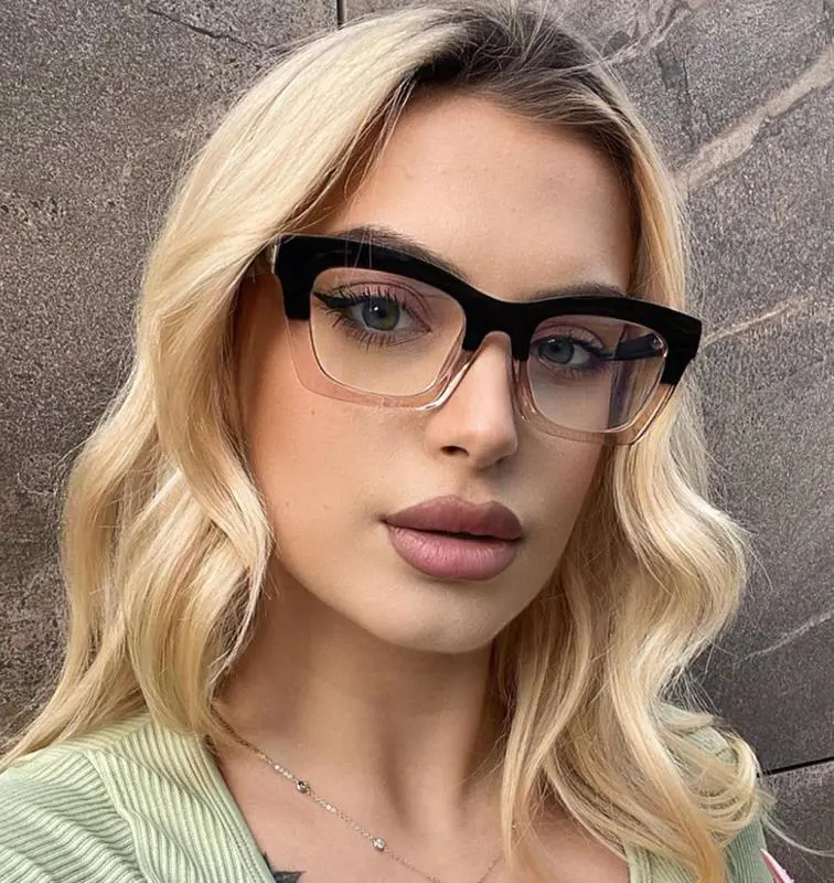 Blond Hair with Light Pink Glasses