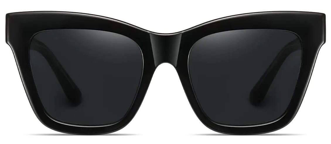 Ethan: Cat-eye Black/Grey Sunglasses