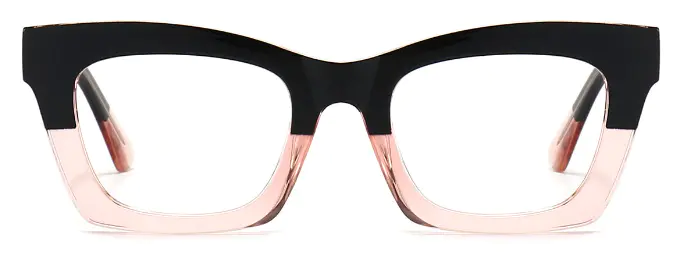 Laelia: Rectangle Black-Pink Eyeglasses for Women