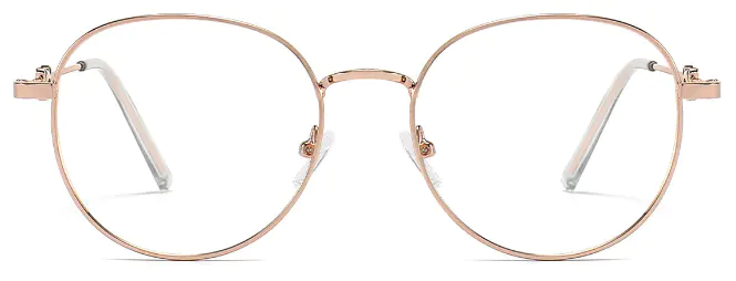 Imani: Round Rose-Gold Eyeglasses For Women