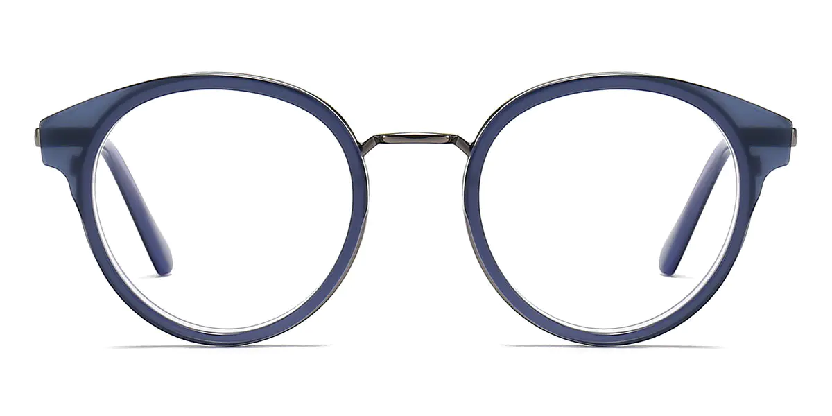 Round Blue Glasses for Women