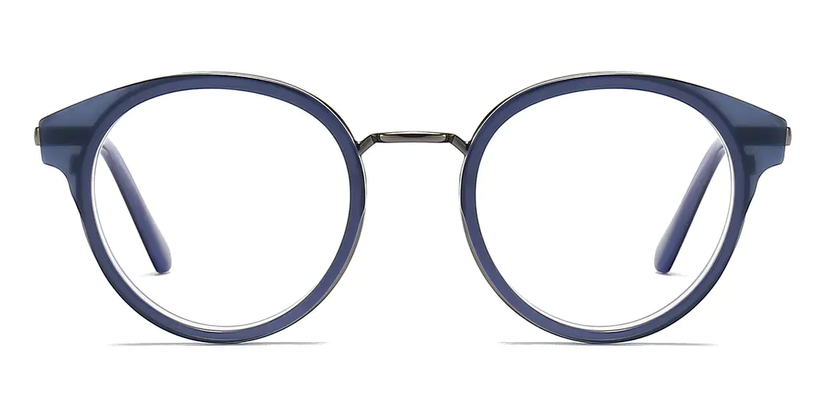 Round Blue Glasses for Women