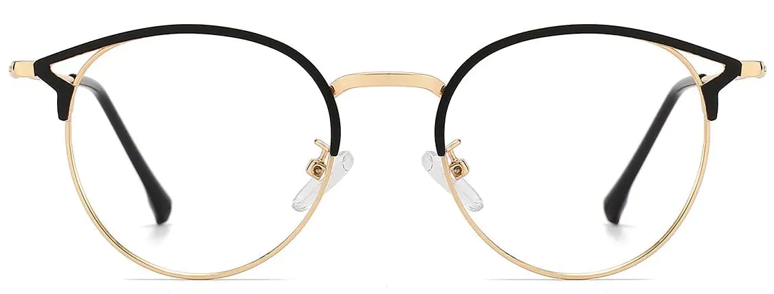 Jed: Oval Black/Gold Glasses