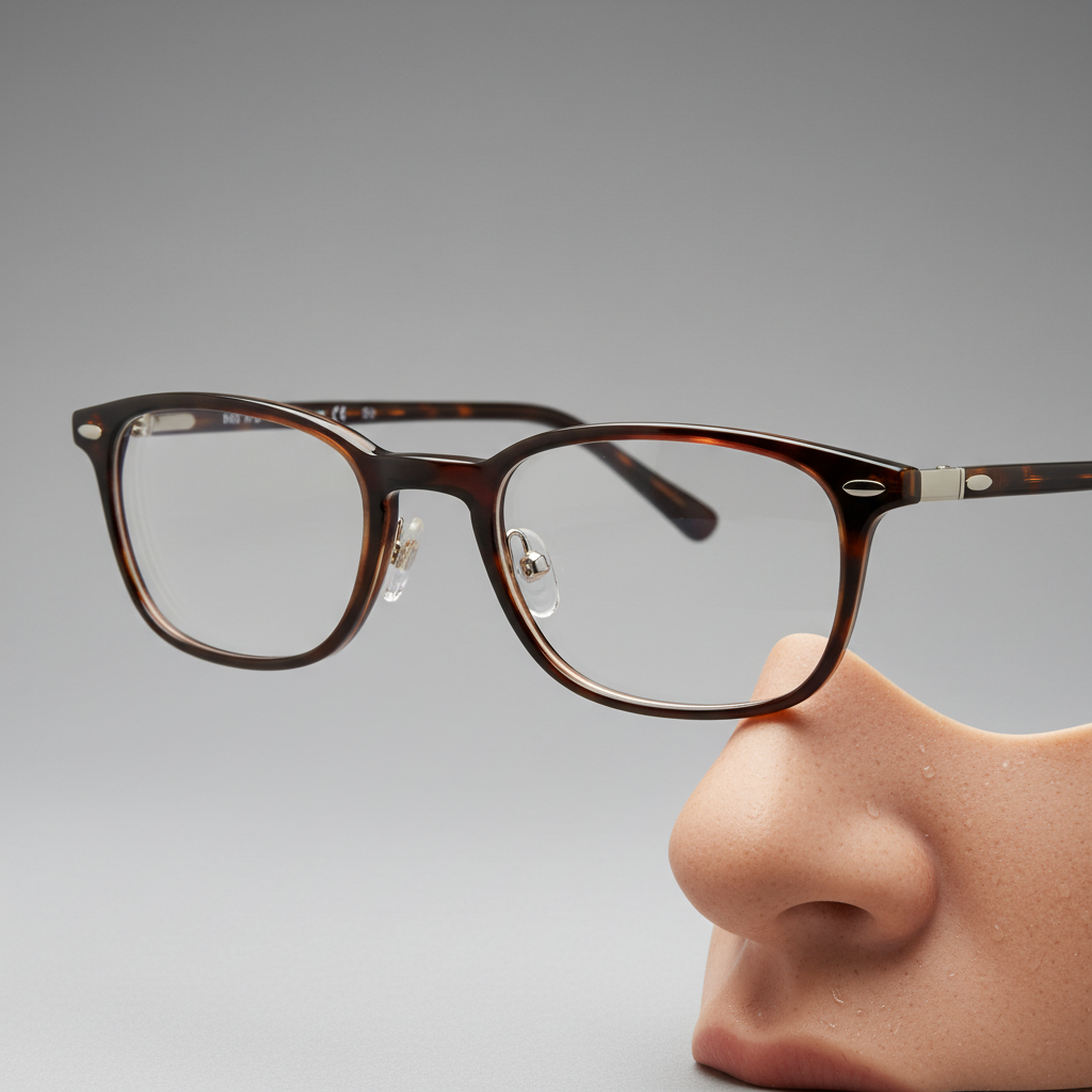 A comparison of lens thickness showing a slim high-index lens versus a thicker standard lens for the same strong prescription.