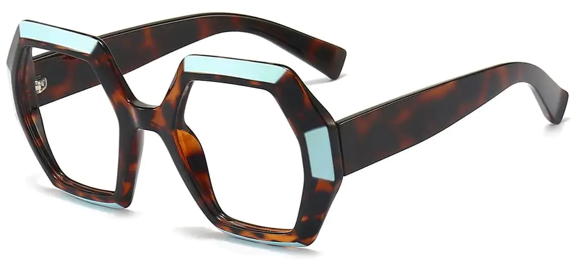 Siobhan: Square Blue-Tortoiseshell Glasses