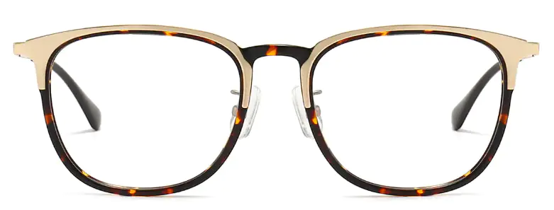 Square Gold-Tortoiseshell Glasses for Women