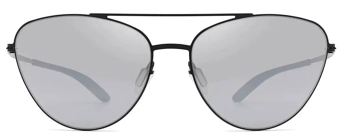 Kabo: Aviator Black/White-Mirror Sunglasses