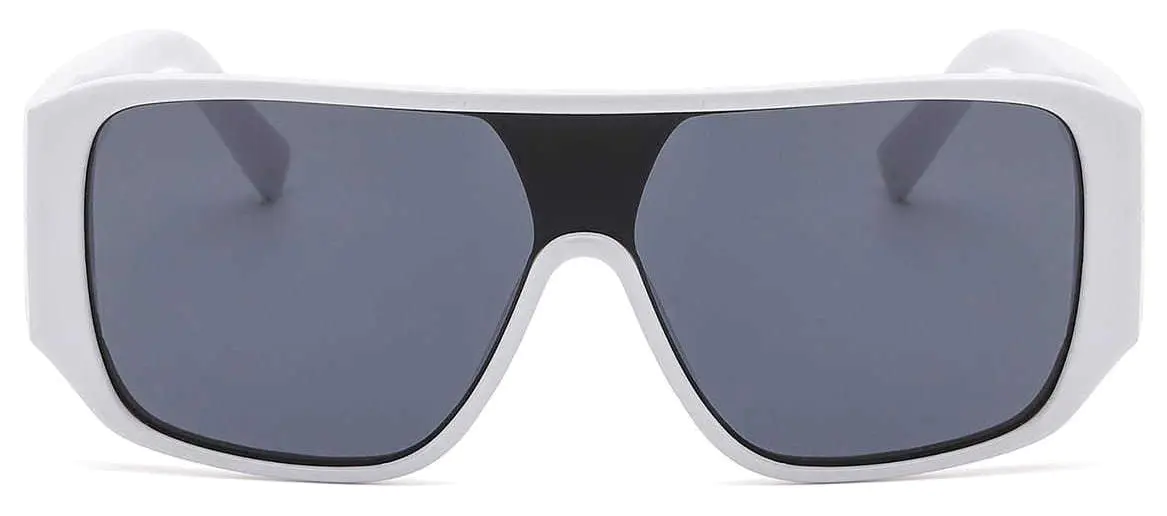 Rivka: Aviator White/Grey Sunglasses