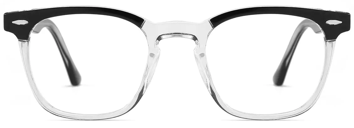 Grady: Rectangle Black/Clear Glasses