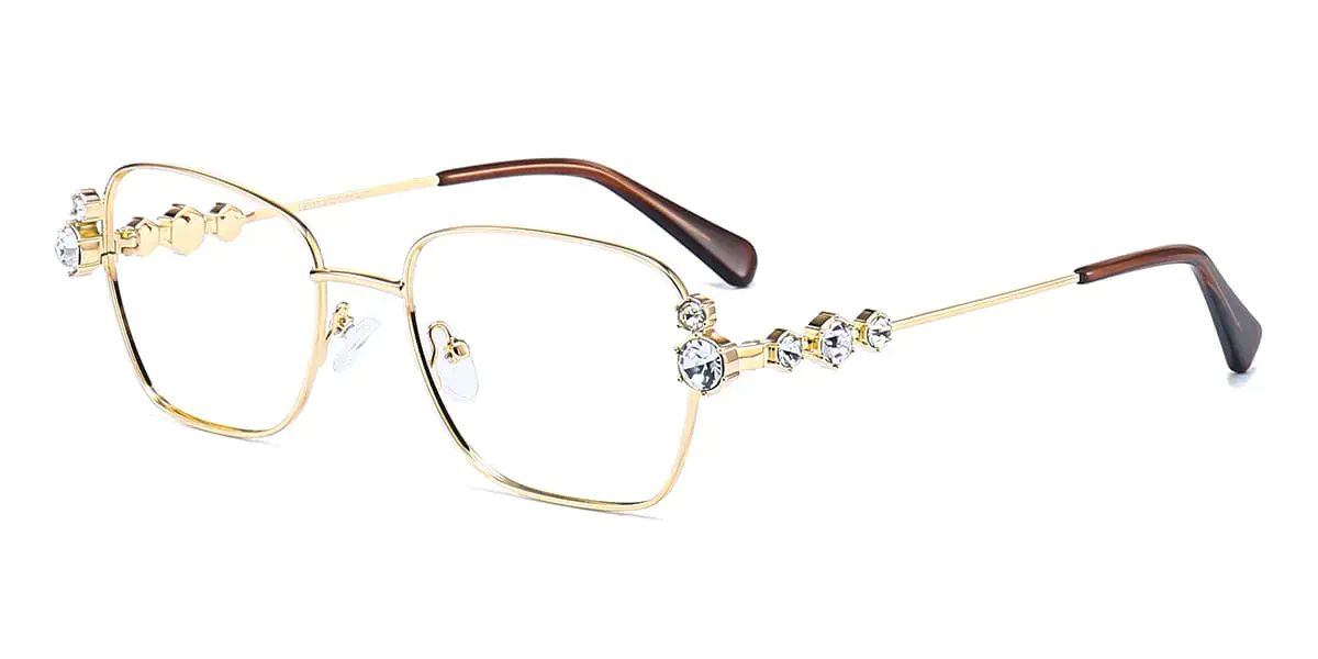 Rectangle Gold Glasses for Women