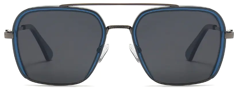 Huy: Aviator Blue/Grey Sunglasses for Men and Women