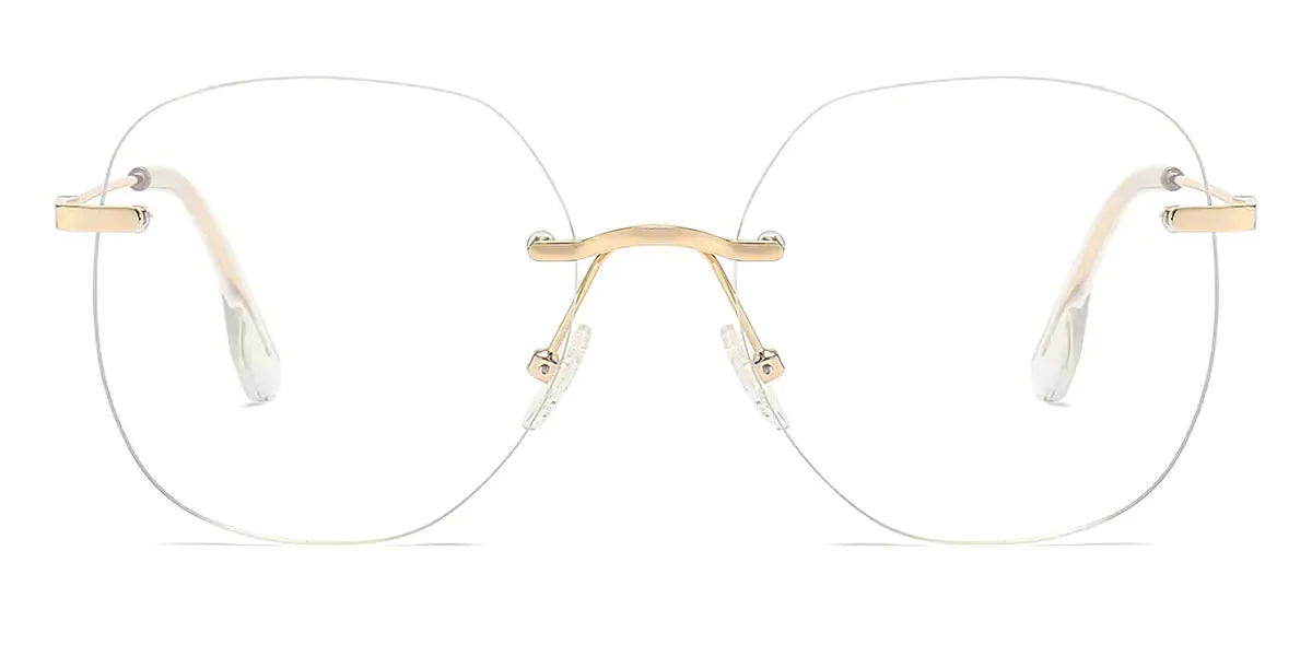 Gold Rimless Glasses for Men and Women