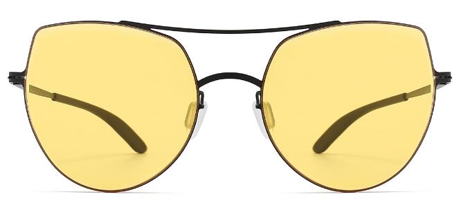 Adira: Aviator Black/Yellow Sunglasses