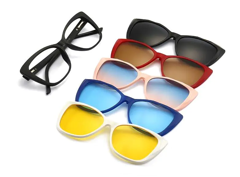 Thandie: Cat-eye Colour Clip On Sunglasses