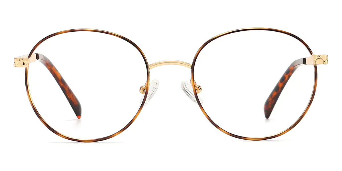 Oval Gold-Tortoiseshell Glasses for Men and Women