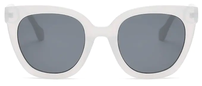 Aoide: Oval White Sunglasses For Women
