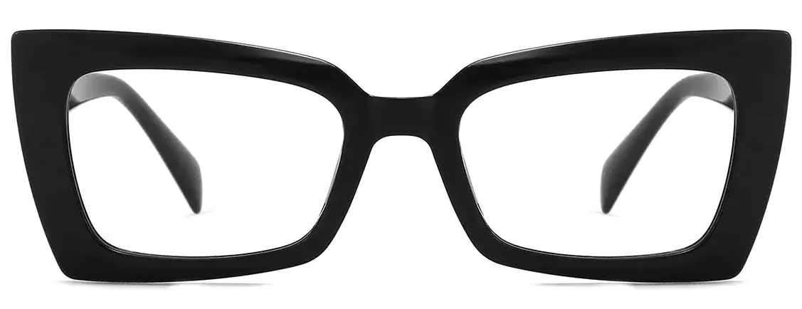 Christopher: Rectangle Black Glasses