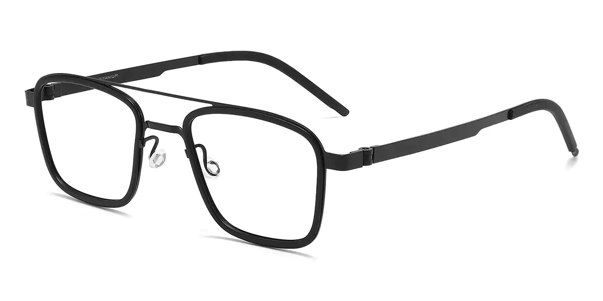 Aviator Black Titanium Glasses for Men
