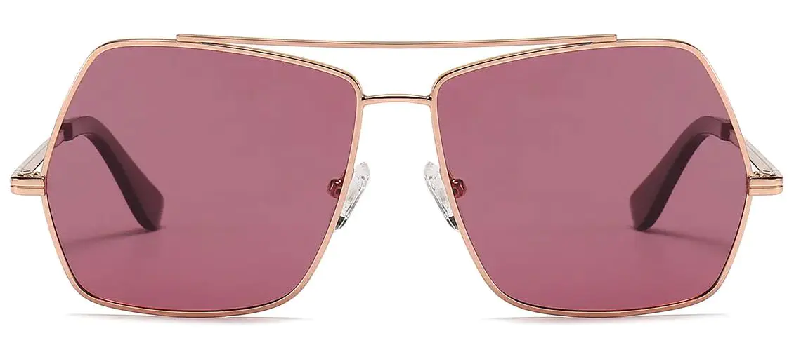 Tenell: Aviator Rose-Gold/Pink Sunglasses