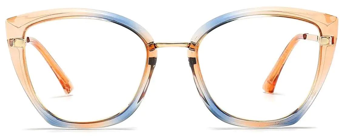 Danna: Cat Eye Orange/Blue Glasses