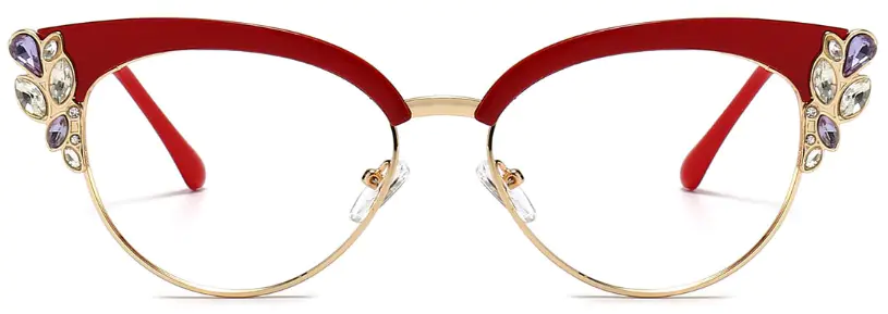 Ozara: Cat-eye Red Eyeglasses For Women