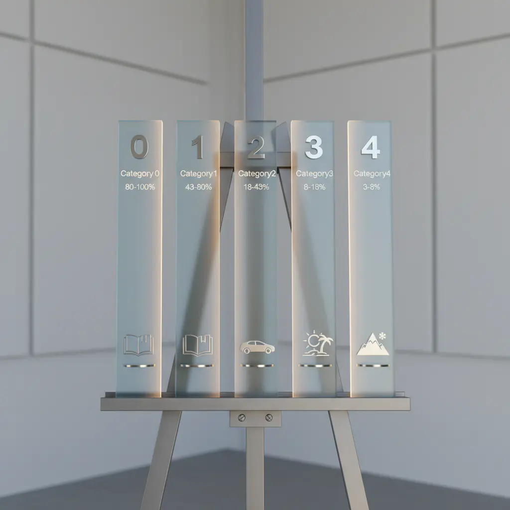 A visual guide to VLT percentages, showing categories 0 through 4 with recommended activities for each light condition.