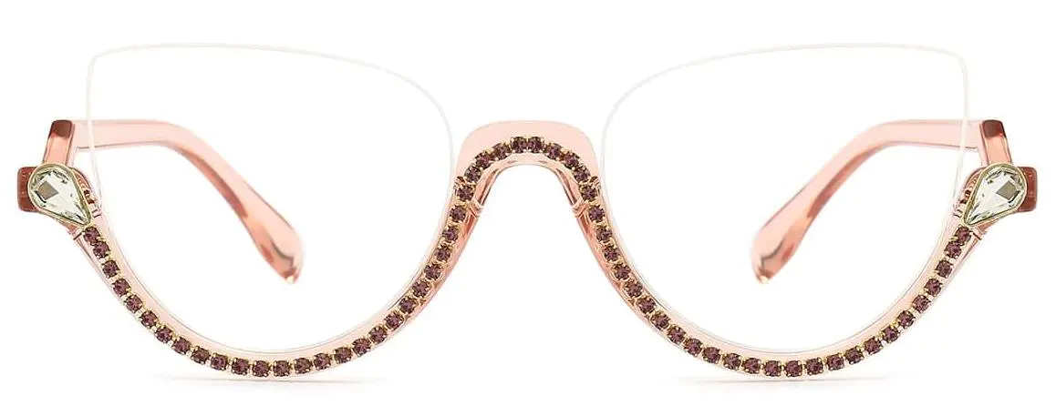 Behati: Cat-eye Pink-Pink/Diamond Glasses